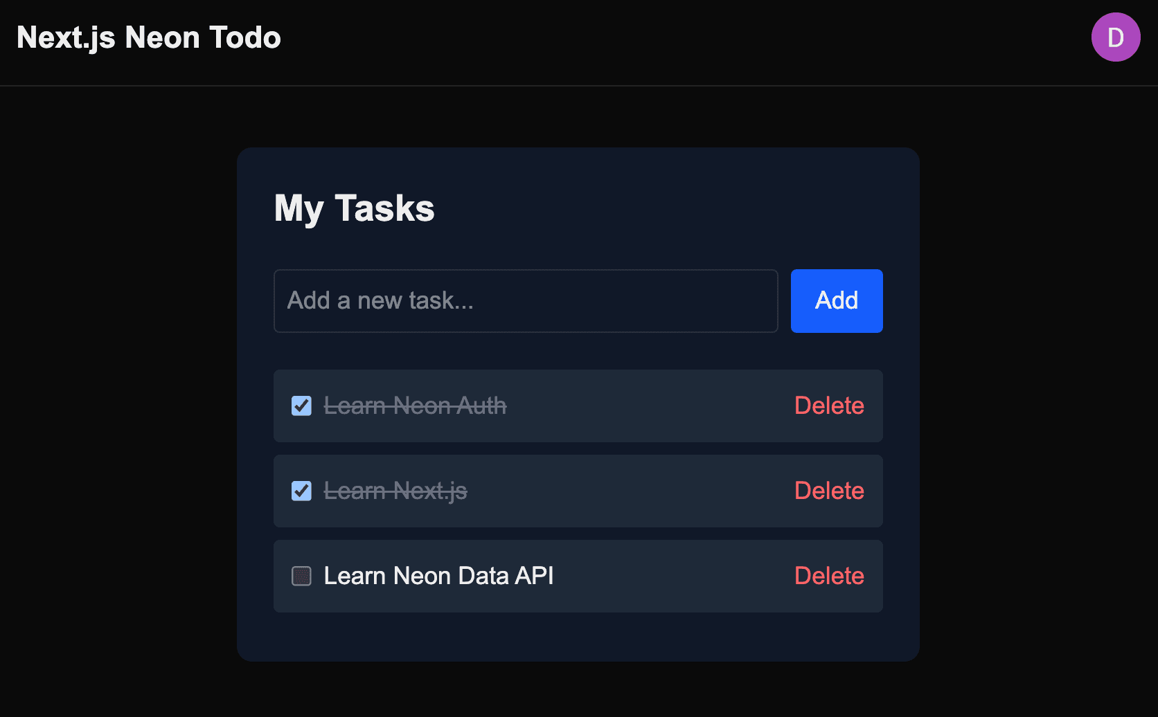 Todo App Screenshot